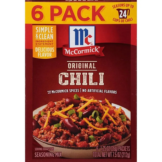 McCormick Chili Original Seasoning Mix 1.25 oz., 6 pk. 2