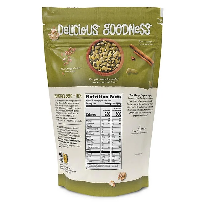 Nature's Path Organic Pumpkin Seed Plus Flax Granola, 35.3 oz. 3