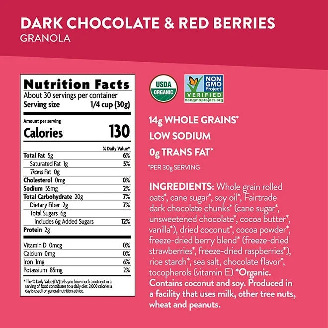 Nature's Path Love Crunch Organic Dark Chocolate & Red Berries Granola, 32 oz. 5