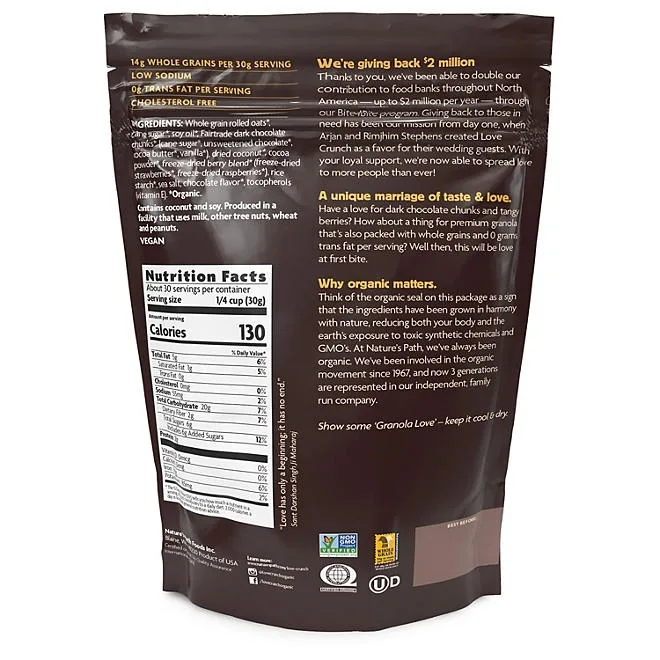 Nature's Path Love Crunch Organic Dark Chocolate & Red Berries Granola, 32 oz. 3