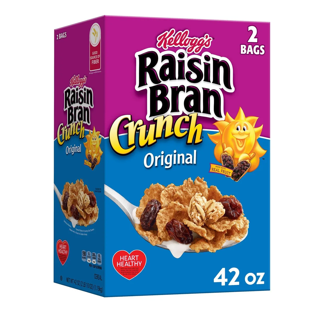 Kellogg's Original Raisin Bran Crunch Breakfast Cereal, 42 oz.