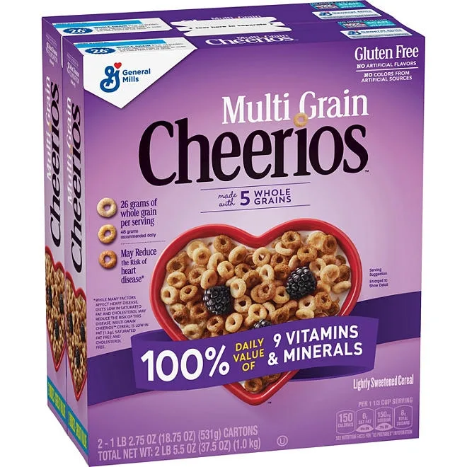 Multi-Grain Cheerios Gluten-Free Breakfast Cereal 18.75 oz., 2 pk. 2