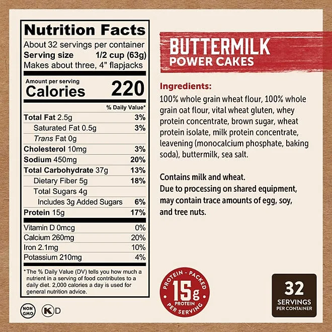 Kodiak Cakes Power Cakes Flapjack and Waffle Mix, 72 oz. 3