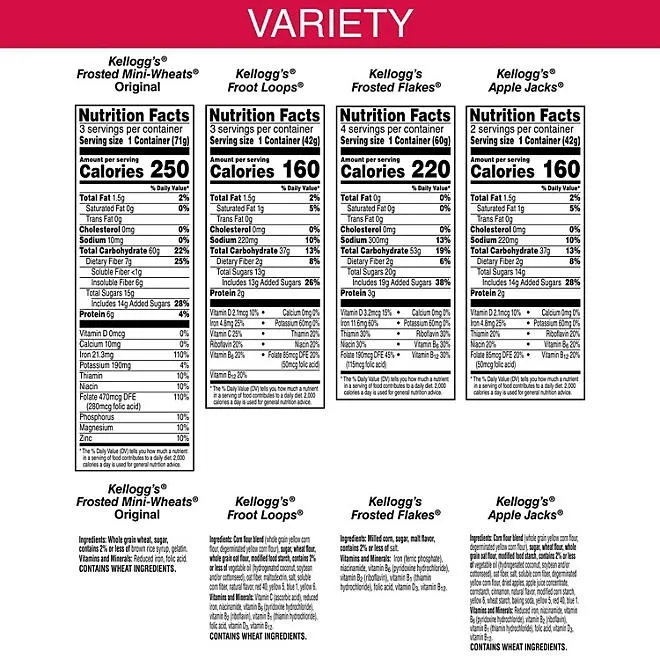 Kellogg's Variety Pack Single Serve Cereals, 12 pk. 3