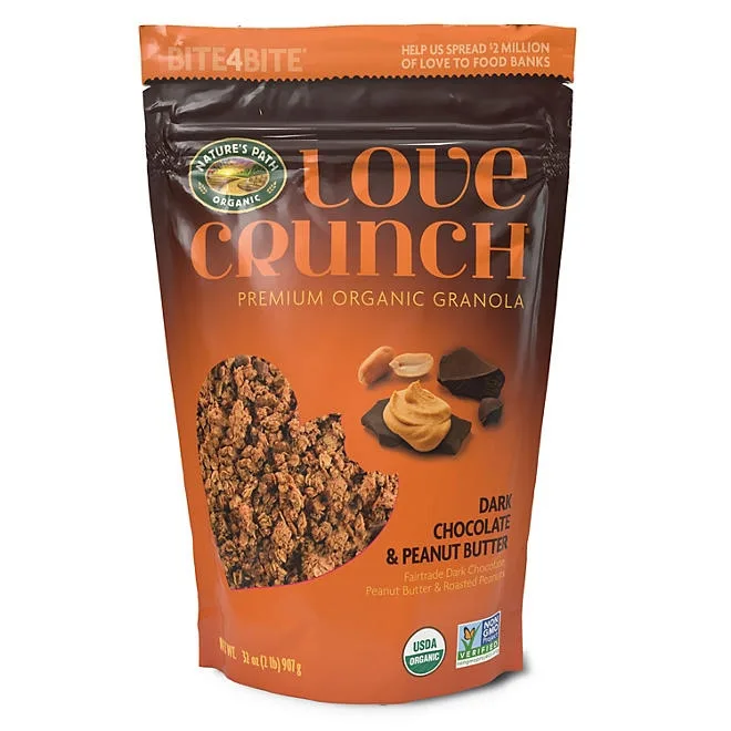 Nature's Path Love Crunch Organic Dark Chocolate & Peanut Butter Granola, 32 oz. 2