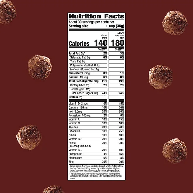 Cocoa Puffs Chocolate Cereal, 39.25 oz. 3