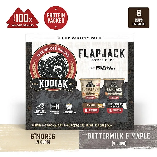 Kodiak Cakes Flapjack Power Cups, Variety Pack, 8 pk. 5