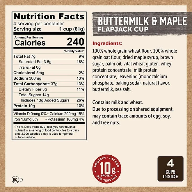 Kodiak Cakes Flapjack Power Cups, Variety Pack, 8 pk. 4