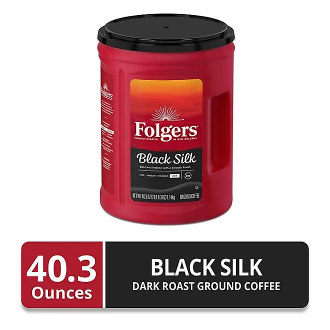 Folgers Dark Roast Ground Coffee, Black Silk, 40.3 oz. 3