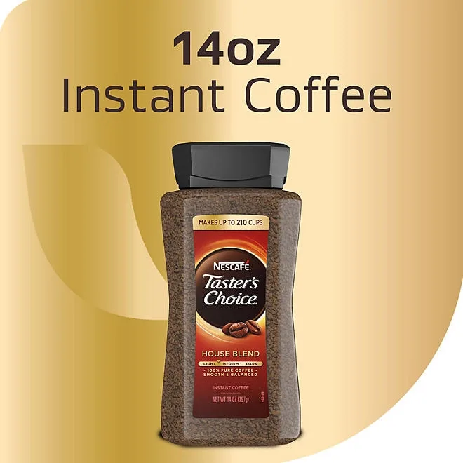 Nescafé Taster's Choice House Blend Light-Medium Instant Coffee, 14 oz. 3