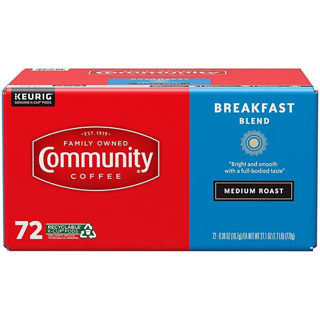 Community Coffee Breakfast Blend Medium Roast Single Serve, 72 ct. 2