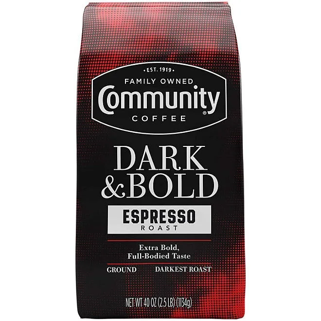 Community Coffee Dark & Bold Espresso Roast Ground Coffee, 40 oz. 2