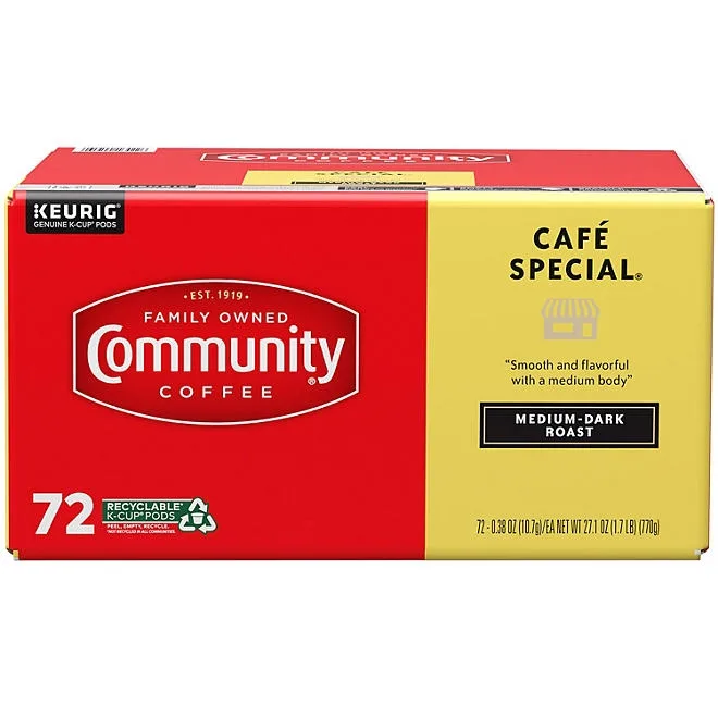Community Coffee Café Special Medium-Dark Roast Single Serve, 72 ct. 2