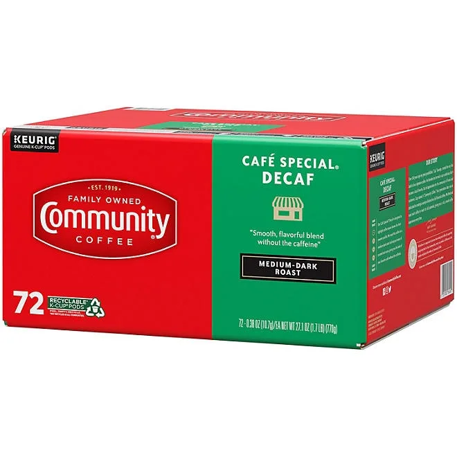 Community Coffee Café Special Decaf Medium-Dark Roast Single Serve 72 ct. 3