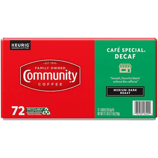 Community Coffee Café Special Decaf Medium-Dark Roast Single Serve 72 ct. 5