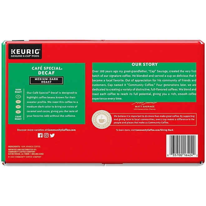 Community Coffee Café Special Decaf Medium-Dark Roast Single Serve 72 ct. 4