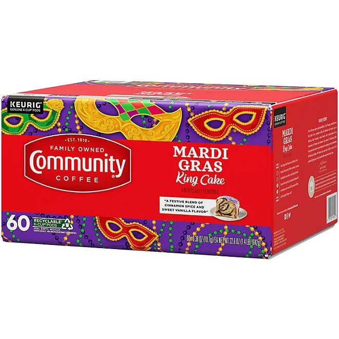 Community Coffee Medium Roast Coffee Pods, Mardi Gras King Cake, 60 ct. 3
