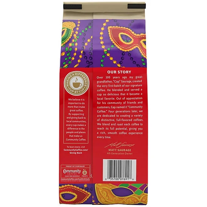 Community Coffee Ground Coffee, Mardi Gras King Cake, 32 oz. 4