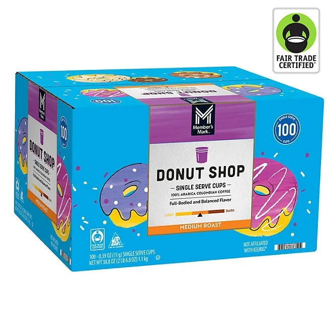 Member&rsquos Mark Donut Shop Medium Roast Coffee Pods, 100 ct. 2