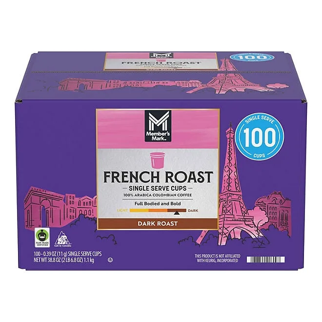 Member's Mark Dark Roast Coffee Pods, French, 100 ct. 5