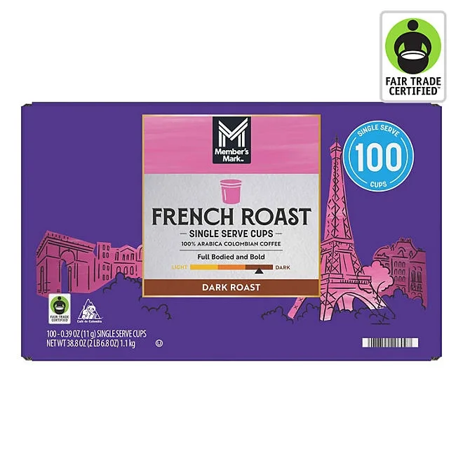 Member's Mark Dark Roast Coffee Pods, French, 100 ct. 2