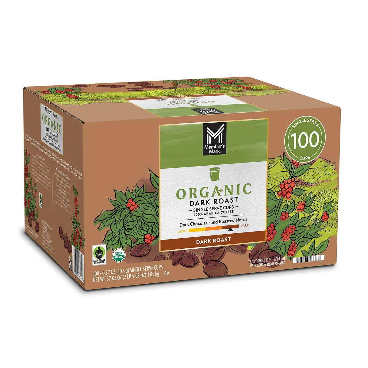Member's Mark Organic Dark Roast Coffee Pods, 100 ct.
