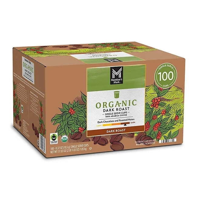 Member's Mark Organic Dark Roast Coffee Pods, 100 ct. 2