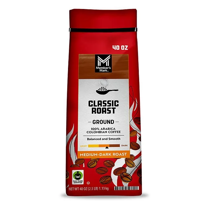 Member's Mark Colombian Classic Medium-Dark Roast Ground Coffee, 40 oz. 2
