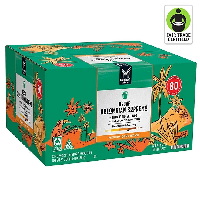 Member's Mark Decaf Colombian Mild Roast Coffee Pods, 80 ct. 2