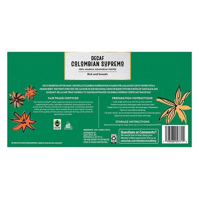 Member's Mark Decaf Colombian Mild Roast Coffee Pods, 80 ct. 3
