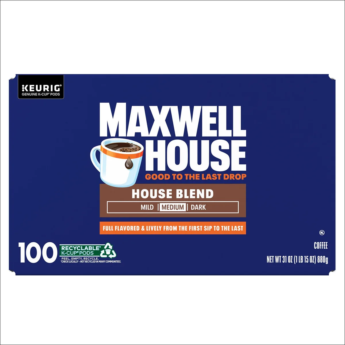 Maxwell House House Blend Medium K-Cup Coffee Pods 100 ct.