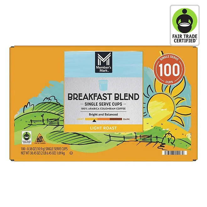 Member's Mark Breakfast Blend Light Roast Coffee Pods, 100 ct. 2