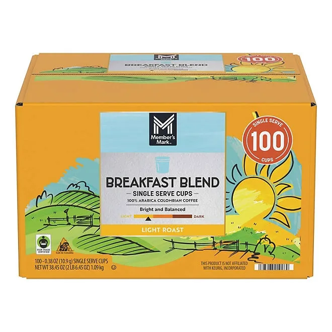 Member's Mark Breakfast Blend Light Roast Coffee Pods, 100 ct. 5
