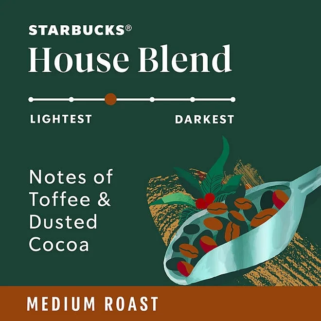 Starbucks House Blend Medium Roast Whole Bean Coffee, 40 oz. 4