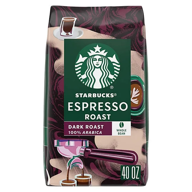 Starbucks Whole Bean Coffee, Espresso Roast Dark, 40 oz. 2