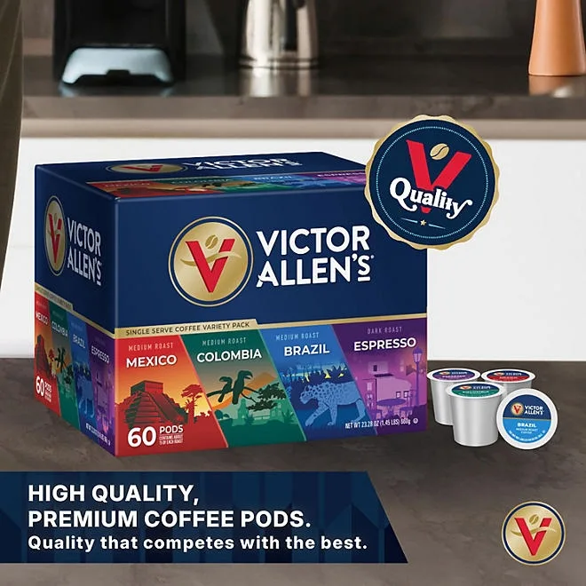Victor Allen's Signature Medium-Dark Roast Coffee Pods, Variety Pack, 60 ct. 3