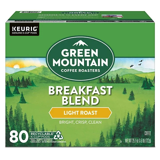 Green Mountain Coffee Roasters Light Roast Coffee Pods, Breakfast Blend, 80 ct. 3