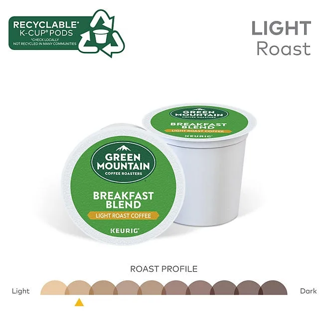 Green Mountain Coffee Roasters Light Roast Coffee Pods, Breakfast Blend, 80 ct. 5