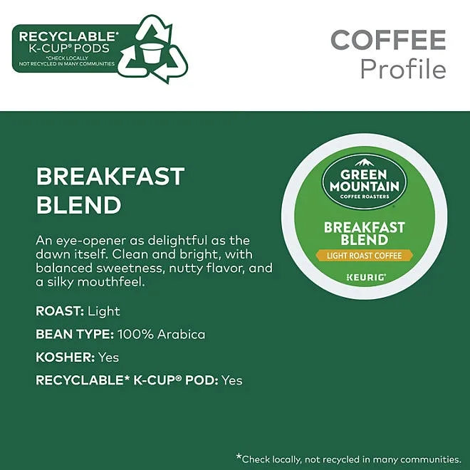 Green Mountain Coffee Roasters Light Roast Coffee Pods, Breakfast Blend, 80 ct. 4