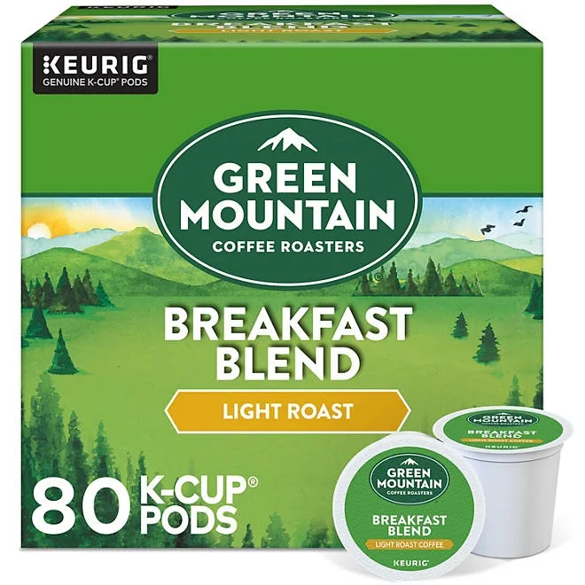 Green Mountain Coffee Roasters Light Roast Coffee Pods, Breakfast Blend, 80 ct. 2