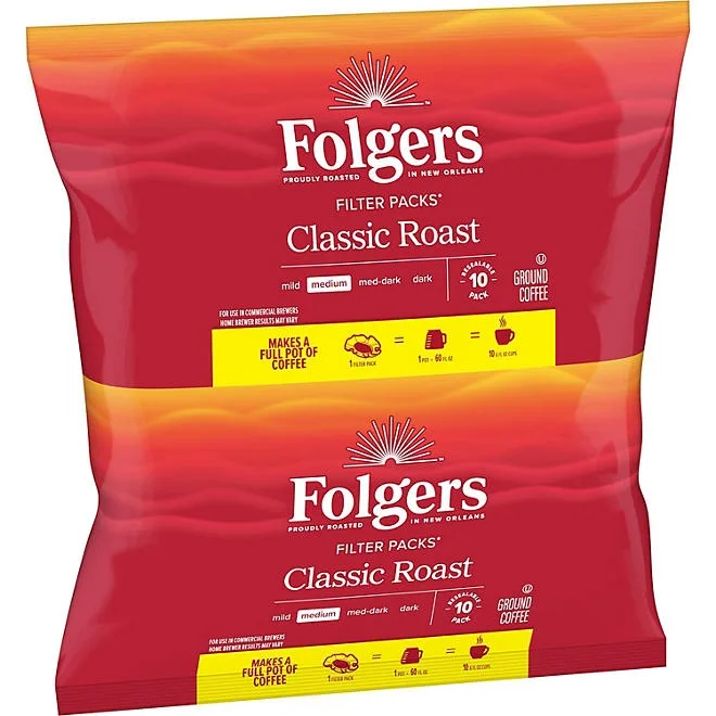 Folgers Classic Roast Ground Coffee, Filter Packs, 0.9 oz., 40 ct. 5