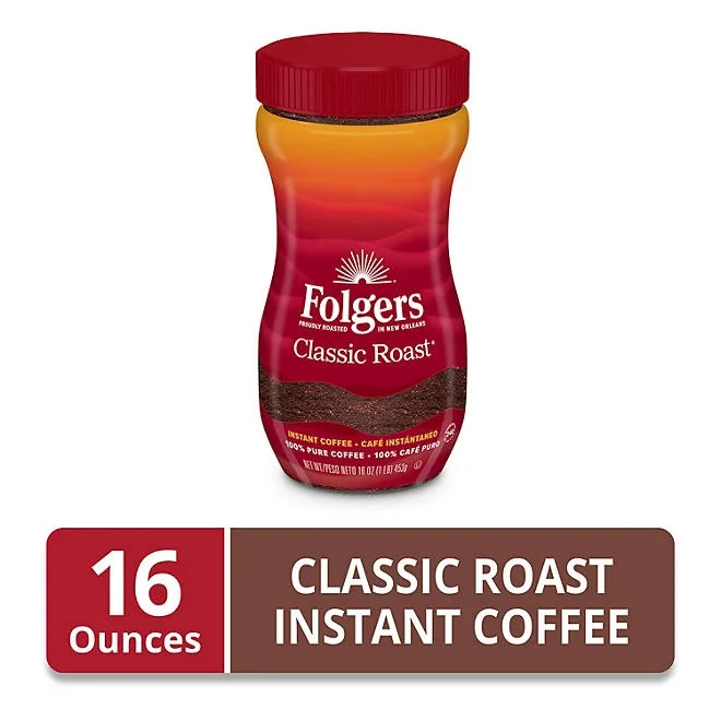 Folgers Classic Roast Instant Coffee Crystals, 16 oz. 3