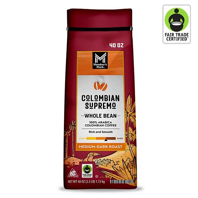 Member's Mark Colombian Supremo Whole Bean Coffee, 40 oz. 2