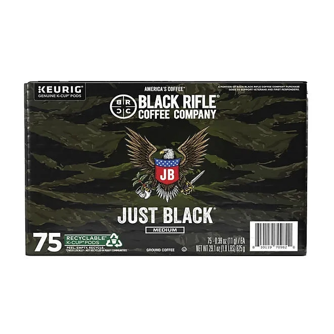 Black Rifle Coffee Company Just Black, Medium Roast K-Cup Coffee Pods, 75 ct. 4