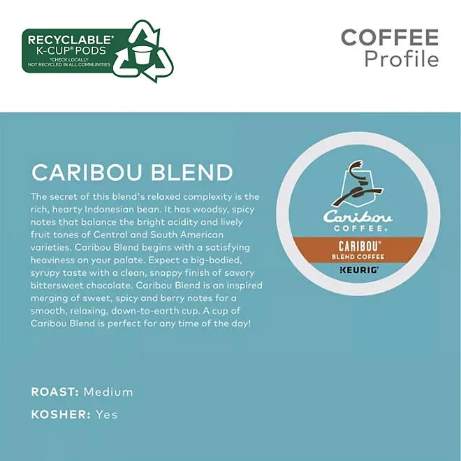 Caribou Coffee Medium Roast K-Cup Pod, Caribou Blend, 80 ct. 3
