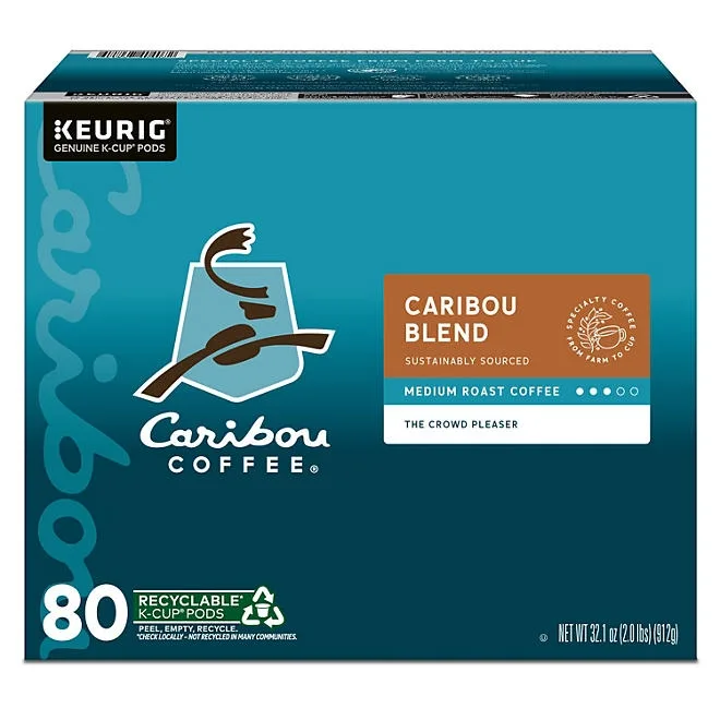Caribou Coffee Medium Roast K-Cup Pod, Caribou Blend, 80 ct. 2
