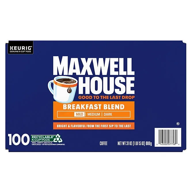 Maxwell House Breakfast Blend Light Roast K Cup Coffee Pods, 100 ct. 4