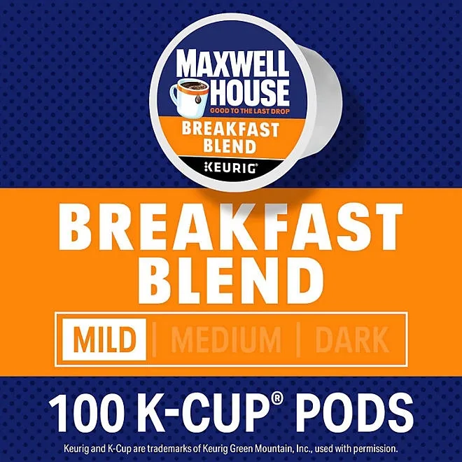 Maxwell House Breakfast Blend Light Roast K Cup Coffee Pods, 100 ct. 5