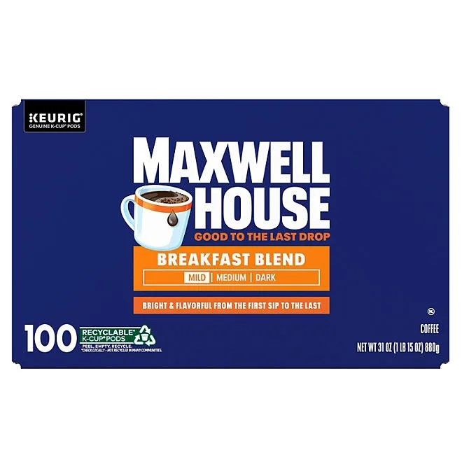 Maxwell House Breakfast Blend Light Roast K Cup Coffee Pods, 100 ct. 2