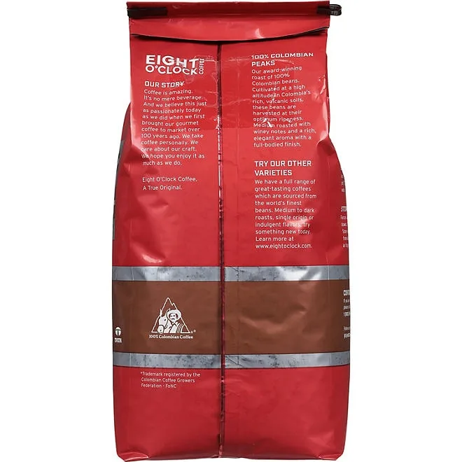 Eight O'Clock Medium Roast Whole Bean Coffee, 100% Colombian Peaks 38 oz. 3